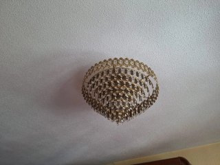 3 Lámparas de techo vintage cristal y metal