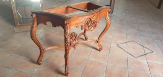 Mesa Consola Luis XV Mármol y Madera