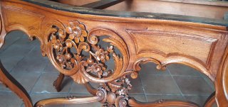 Mesa Consola Luis XV Mármol y Madera