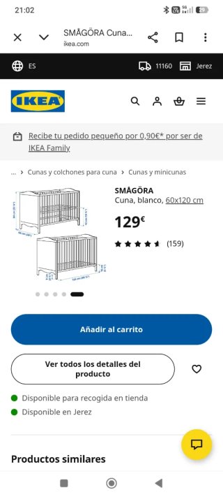 Cuna Ikea Smagora Blanca