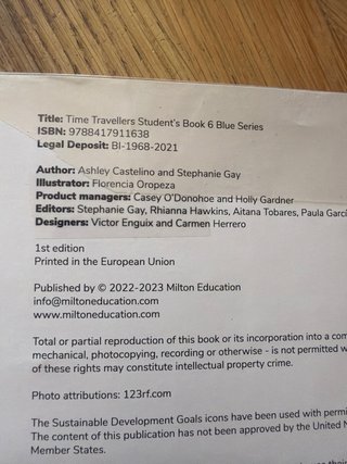 Time Travellers 6 Blue Student's Book English 6...
