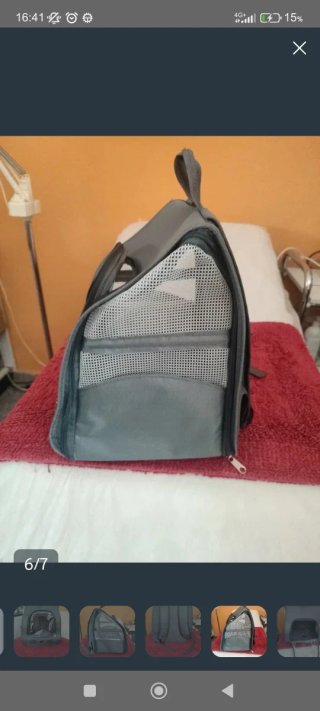 Mochila Transportín Gato/Perro Plegable Gris(5kg).