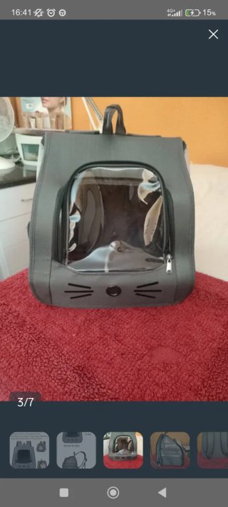 Mochila Transportín Gato/Perro Plegable Gris(5kg).