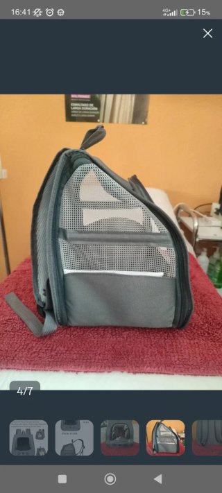 Mochila Transportín Gato/Perro Plegable Gris(5kg).