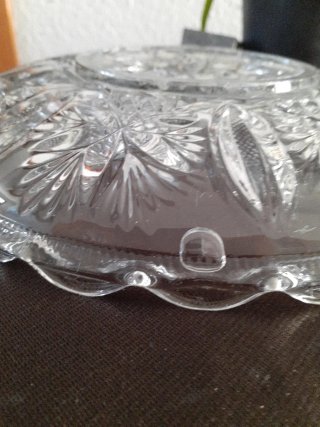Plato cristal tallado antiguo. 24 cm. Diámetro