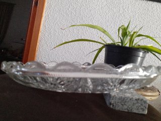 Plato cristal tallado antiguo. 24 cm. Diámetro