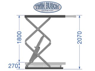 Elevador Tijera Twin Busch TWS3-18U-G