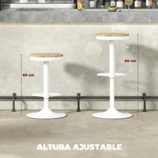 Juego 2 Taburetes Altos Cocina Regulables