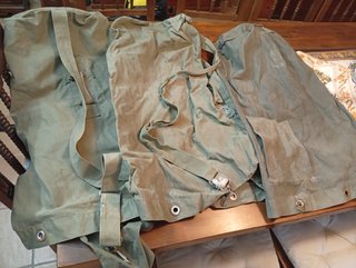Tres petates militares lona verde
