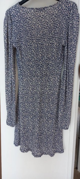 Vestito floreale blu manica lunga