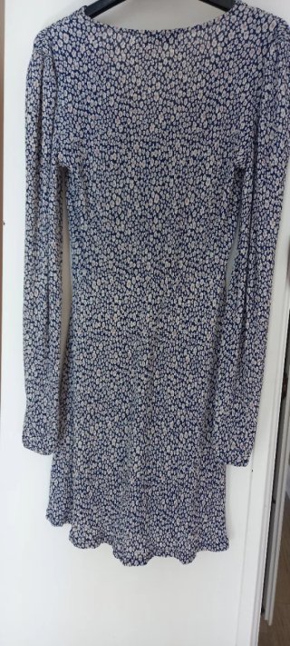 Vestito floreale blu manica lunga