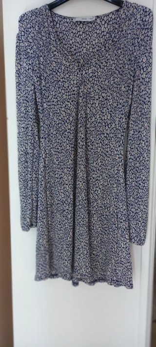 Vestito floreale blu manica lunga