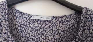Vestito floreale blu manica lunga