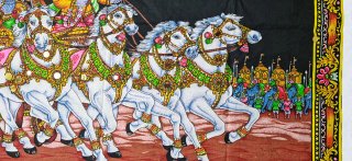 Tapiz Indio Krishna y Arjuna