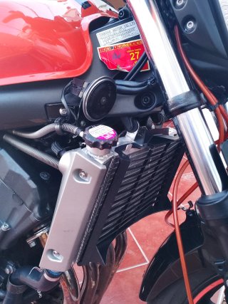 Yamaha FZ6 Naked naranja y Negra