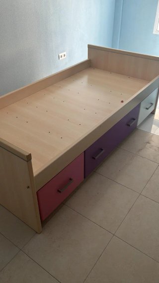 Estructura Cama Juvenil con Cajones