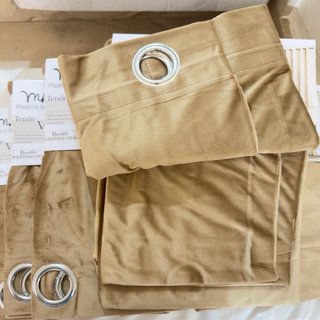 6 Tende Velluto Beige 140x280 cm. Tessuto coprente