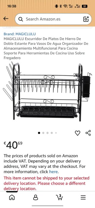 Escurridor Platos Hierro Doble