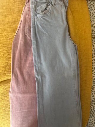 Vaqueros Mango Kids Rosa y Gris, talla 11-12 años