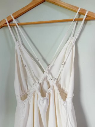 Vestido de verano Bershka blanco T. S