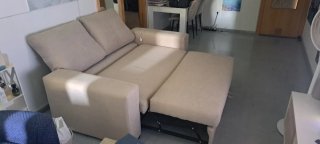 Sofá Cama Beige 184x100x94 cm
