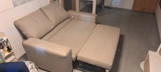 Sofá Cama Beige 184x100x94 cm