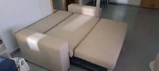 Sofá Cama Beige 184x100x94 cm