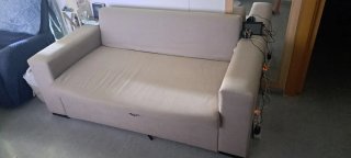 Sofá Cama Beige 184x100x94 cm