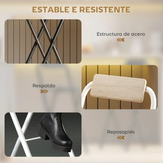 2 Taburetes Bar Plegables con Respaldo