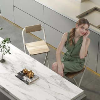 2 Taburetes Bar Plegables con Respaldo