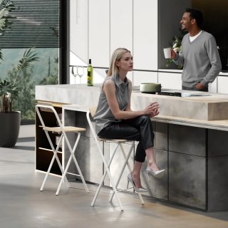 2 Taburetes Bar Plegables con Respaldo