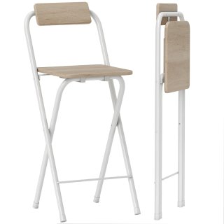 2 Taburetes Bar Plegables con Respaldo