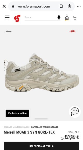 Merrell Moab 3 Gore-Tex Talla 38.5