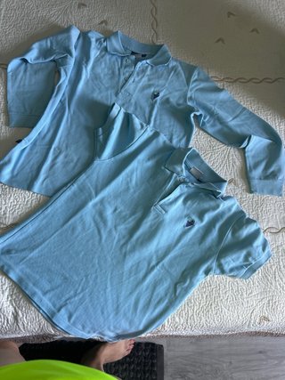 2 polos uniformes escolares manga corta y larga