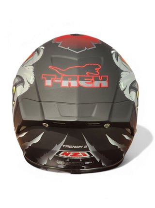 Casco NZI Integral Raptor Negro Gris Rojo