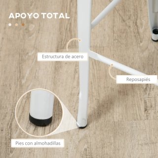Juego 4 Taburetes Altos Cocina Metal Madera
