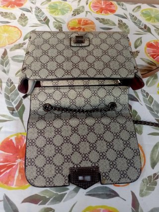 Borsetta tracolla beige e marrone