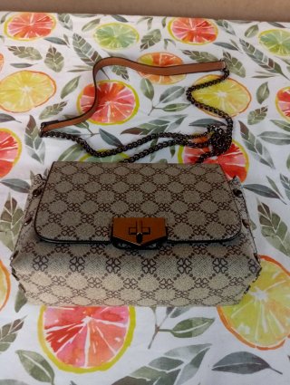 Borsetta tracolla beige e marrone