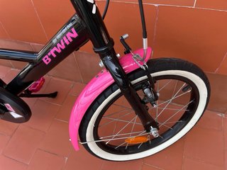 Bicicleta Infantil Btwin 16 Rosa y Negra