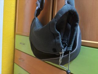 Mochila Transportín Perro Gato Gris Negra
