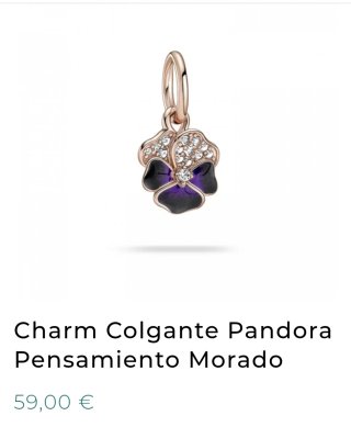 Charm Colgante Pandora Pensamiento Morado