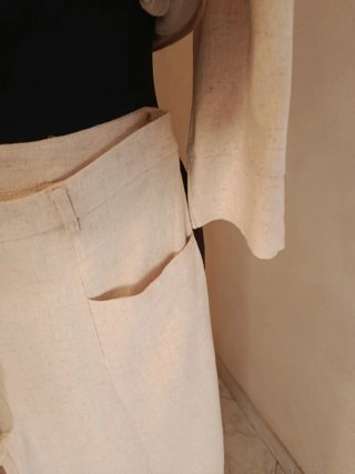 Completo misto lino beige taglia unica