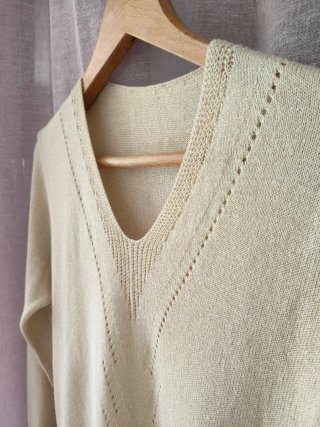 Jersey de punto de mujer color beige talla 42.sin
