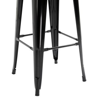 Juego 4 Taburetes Altos Cocina Metal Negro