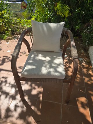 Sillas de jardín de lujo madera y tela