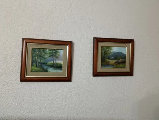Juego de 2 cuadros de paisaje
