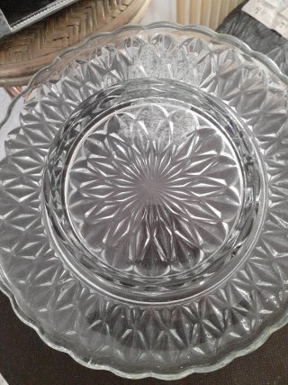 Plato caramelos cristal labrado antiguo