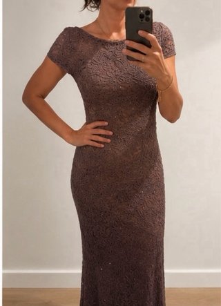 Vestido largo marrón
