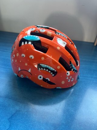 Casco Infantil Abus Naranja Monstruos