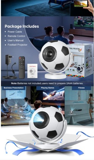 Proyector Diseño Balón Fútbol 4K